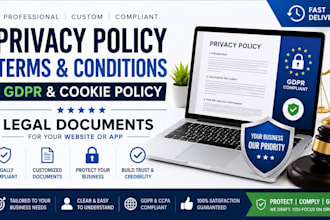 draft privacy policy terms and conditions and legal documents for your website