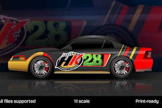 design a professional vehicle wrap or racing livery