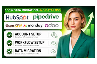 do data migration on odoo hubspot  monday espocrm pipedrive
