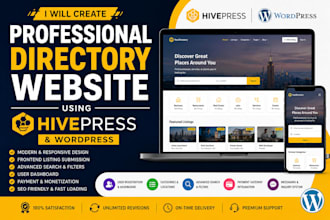 build directory website using hivepress, voxel theme, listingpro, mylisting