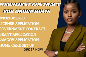 win government contract for group home, home care, grant, sober home