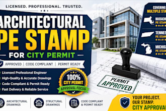 do architectural pe stamp massachusetts tennessee michigan for city permit