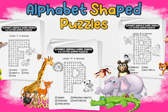 create alphabet shaped puzzles for kids worksheets and books