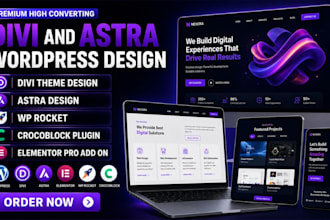 wordpress divi website design elementor pro astra pro crocoblock clone website