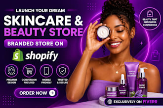 design private skincare website beauty shopify store spa, skincare shopify store