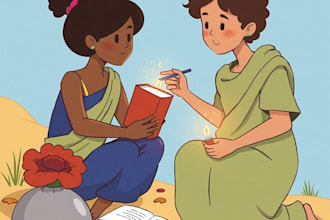 design children story book, child book illustration