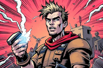 comic book illustration with comic book illustrator