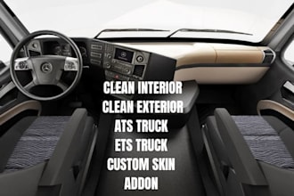 3d model or file conversion for ets2 ats fs25 custom truck skin interior design