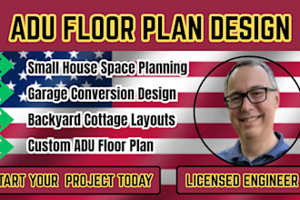 design adu plans, backyard cottage, granny flat, and  conversion floor