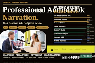 record produce self help business romance audiobook narrate for acx audible