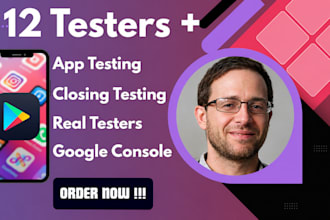 provide 12 testers, 20 testers mobile app testing, closed testing, 12 testers