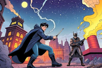 comic book illustration with comic