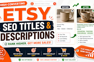 write high converting etsy product titles and SEO descriptions