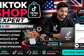 manage tiktok shop USA UK, dropshipping and product listings