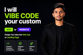 vibe code your custom ai web app, saas or landing page