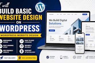 build basic website design on wordpress, wordpress website design