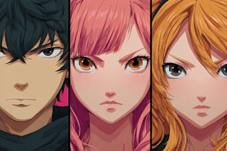 draw head banner, portrait for vtuber, anime illustration