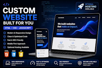 create a custom HTML CSS js website and optional hosting