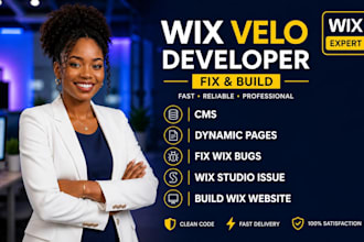 fix, build wix website, fix wix bugs cms forms wix velo  wix studio issue layout