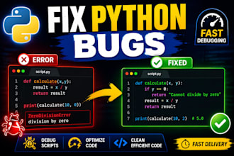 fix python bugs, debug scripts, and optimize your python code
