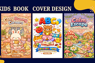 design kids coloring book cover for amazon kdp