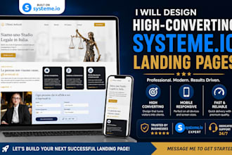 build syeteme io landing page, audit fix systeme io funnel for better conversion