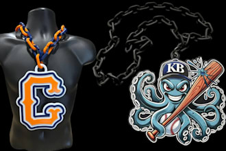 design custom 3d cuban hypechain 3d logo pendant printable bambulab 3d printing