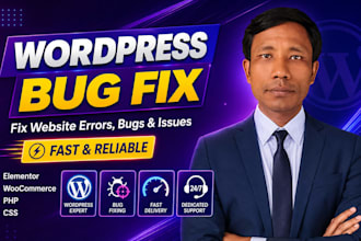 fix wordpress website issues, bugs, errors, not loading in 2 hours