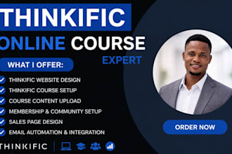 setup thinkific online course thinkific website design sales funnel