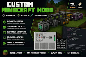 create custom minecraft forge or fabric mods
