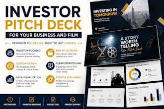design investor pitch deck and film pitch deck for fundraising