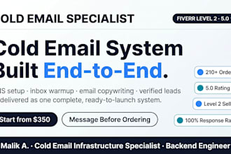 setup cold email system with copywriting and verified leads