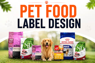 do food label design, pouch label, pet product label, pet food label