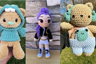 make custom plush toy stuffed animals handcrafted amigurumi toys