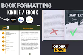 professionally format your kindle ebook for amazon kdp, lulu, ingramspark