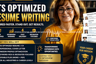 write ats optimized resume CV cover letter and linkedin profile