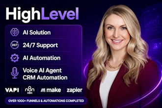 build gohighlevel funnel, ai chatbot and voice agent, automation