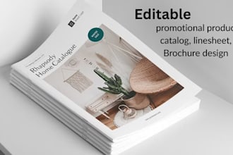 design editable promotional product catalog, linesheet for fashion apparel brand