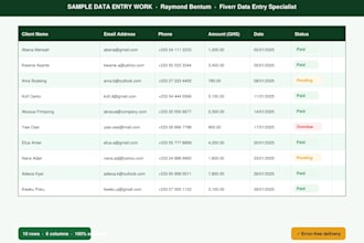 data entry and spreadsheet organisation