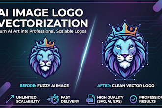 vectorize, edit, redraw,redesign or update your ai generated logo