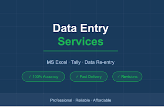 do accurate data entry and excel or tally work