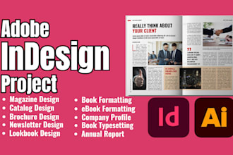 design product catalog, magazine, brochure, book formatting in adobe indesign