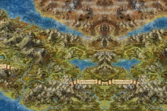 draw a custom fantasy map  vector map site map city map boardgame historical map