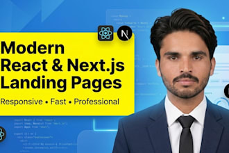 build a modern responsive react nextjs landing page