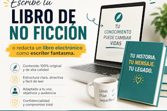 escribe tu libro de no ficción  redacción fantasma de libros electrónicos