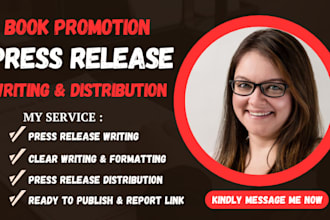 do book promotion for book launch with press release writing and distribution