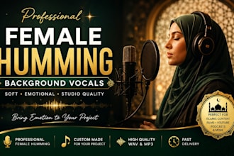 record female humming background vocals for your content