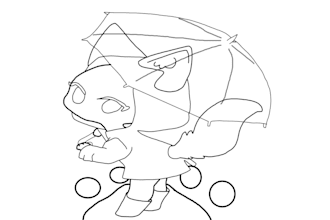 draw ych rainy day with paw pad