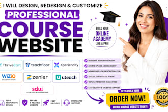 design thrivecart teachfloor xperiencify wiziq zenler uteach sdui course website