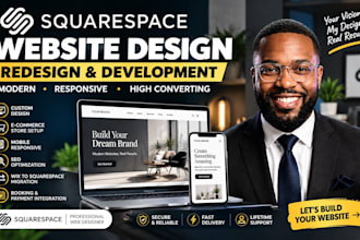 design squarespace website, do squarespace redesign, build squarespace website
